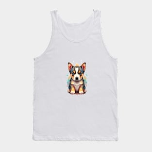 Cute little puppy dog digital painting Tank Top